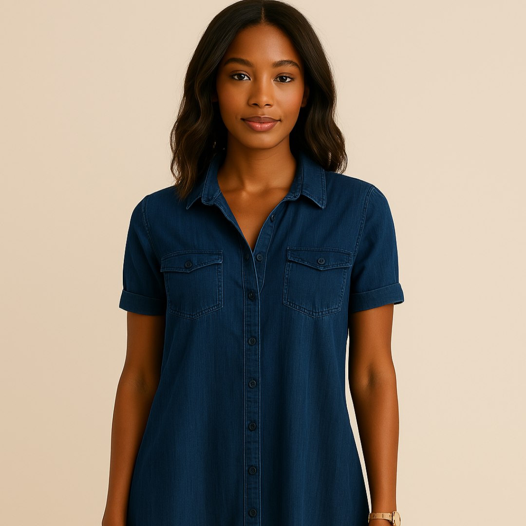Magdalene™ | Lässiges Hemdblusenkleid mit Knopfleiste